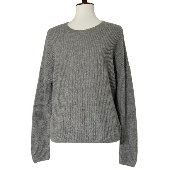 Madewell Women's Gray Ribbed Crewneck Sweater Size Large - Picture 4 of 11